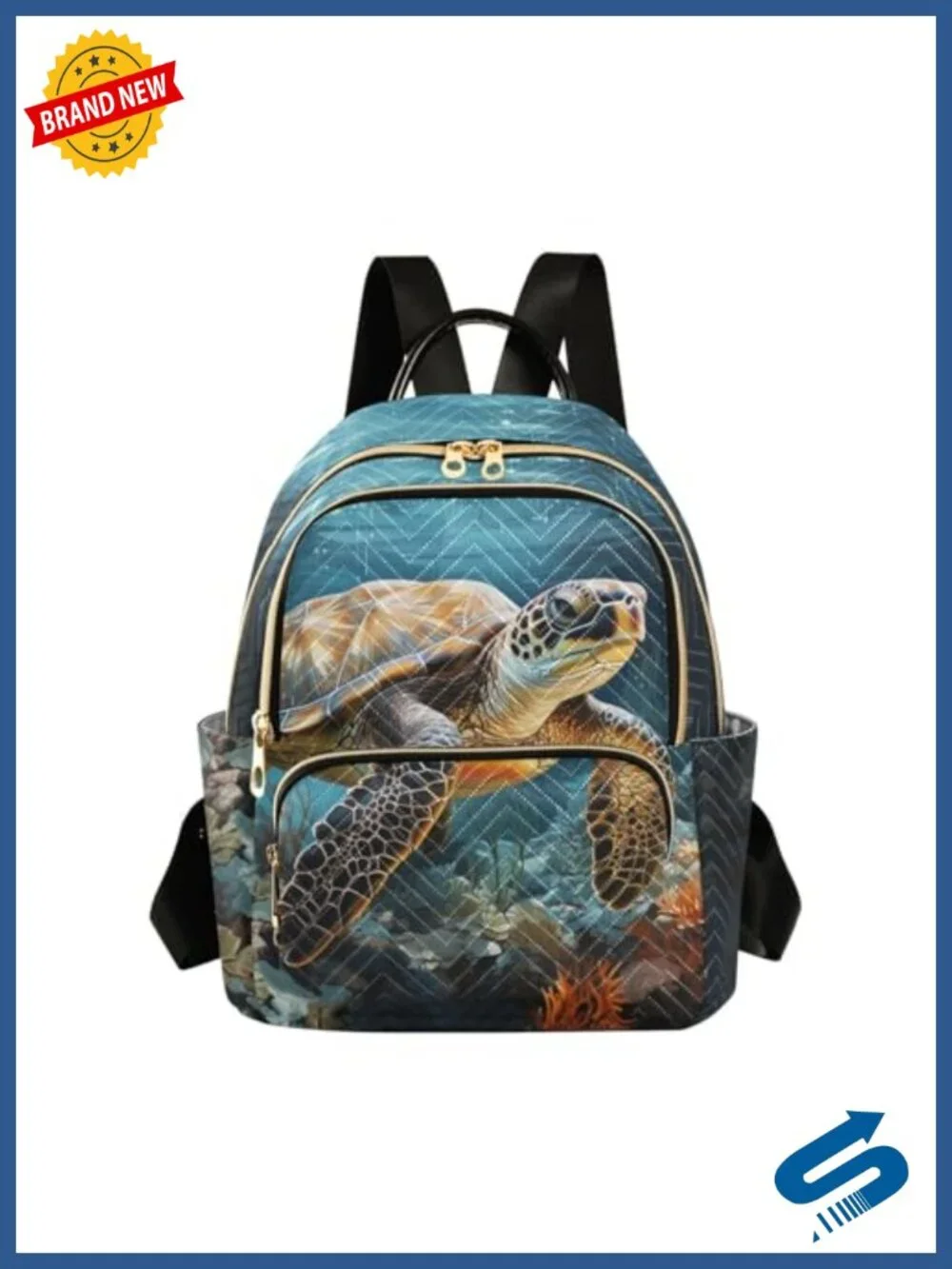 Water Repellent Polyester Quilted Mini Backpack Purse with Multiple Pockets